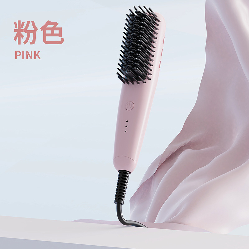 クロスボーダー新ストレートヘアコームマイナスイオンは髪を傷つけませんウェットとドライのストレートとカーリングデュアルユースセラミック加熱ポータブルミニストレートヘア|undefined
