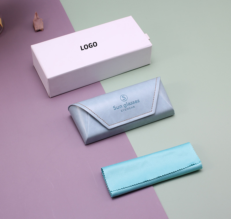 New high-grade handmade large-frame leather glasses case custom-made pull-out pull-out cardboard box custom logo