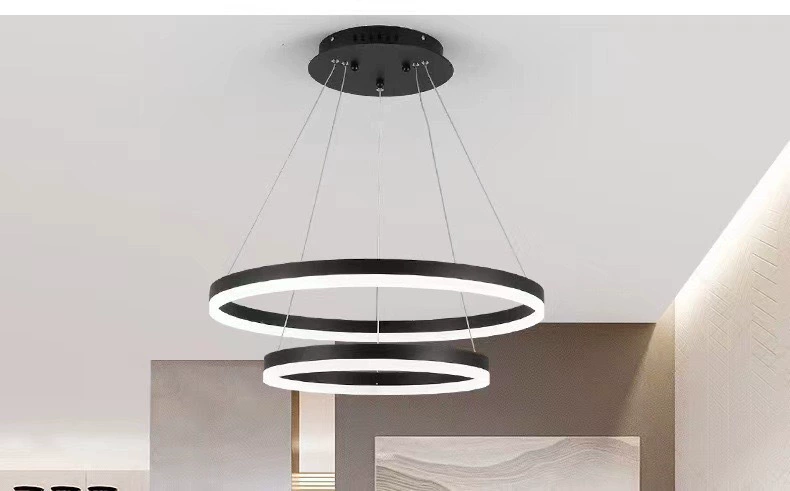 LED Ceiling Lamp Modern Creative, Ring Panels 40–100 cm, Warm/Neutral/White, Remote Option