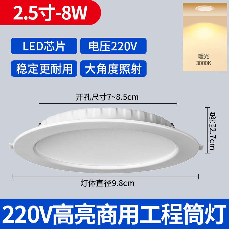 Downlight LED Empotrable de Techo de PVC Ultrafino de Alta Luminosidad para Sala de Estar