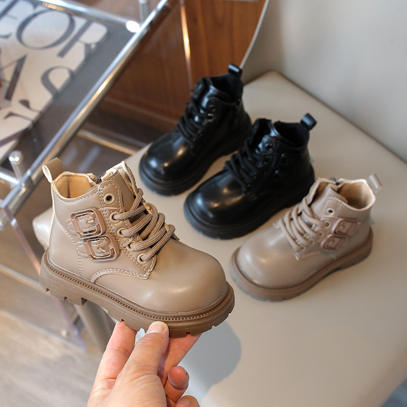 Baby Fashion Martin Boots Autumn 2024 New Short Boots Princess Boots Casual Short Barrel All-match Foreign Breaker Boots