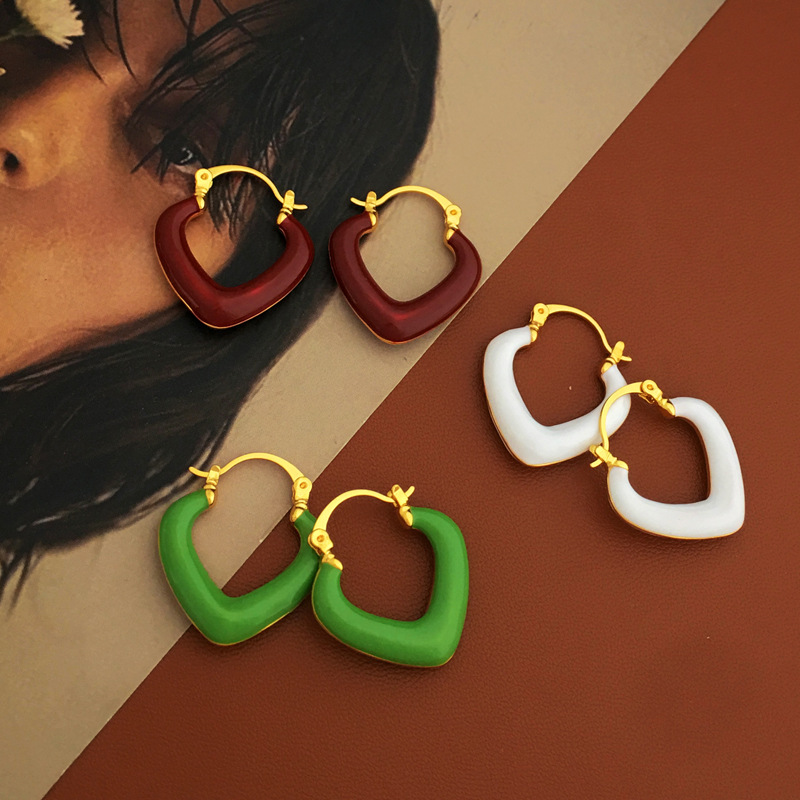 Style Simple Géométrique Le Cuivre Des Boucles D'oreilles Émail Boucles D'oreilles En Cuivre display picture 7