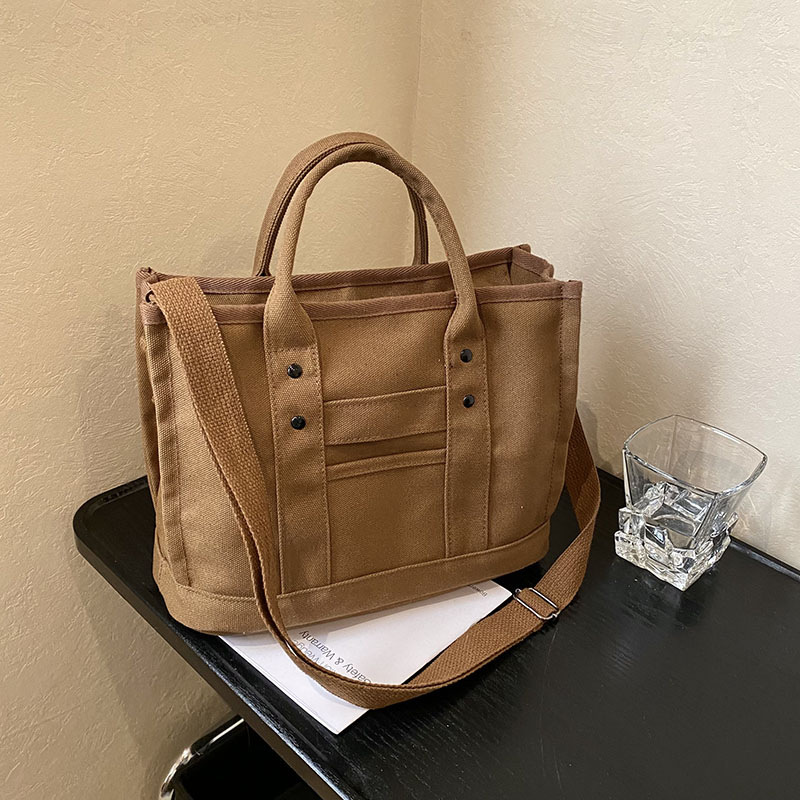 Bolso de gran capacidad, bolso de lona casual, bolso de mano rojo, bolso de moda universitario, bolso de mujer