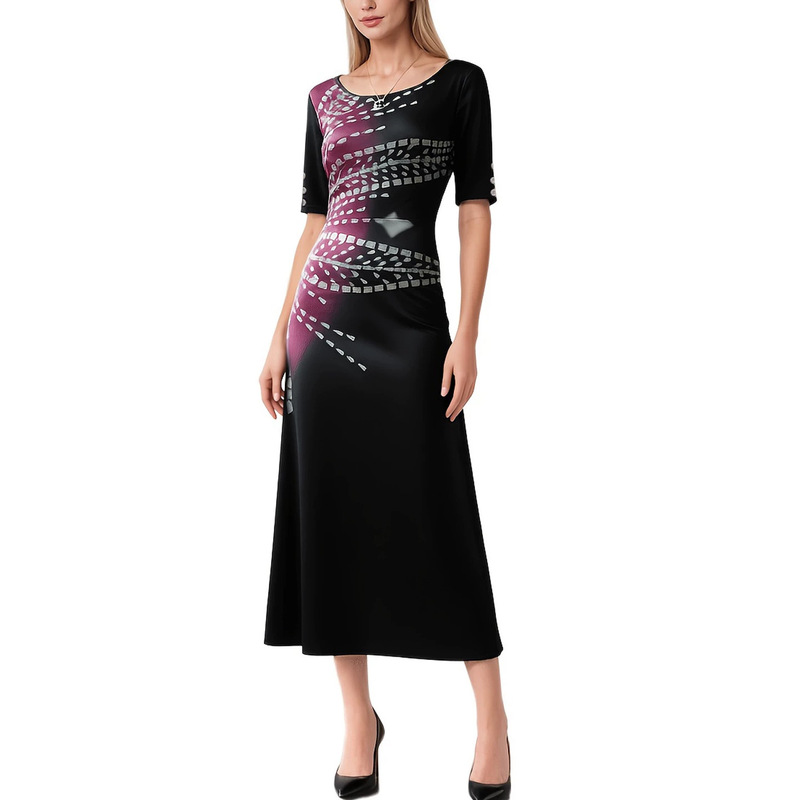 Cross-Border European and American Amazon Wish Sleeveless Long Dress for Women, Printed Flared Skirt, Bohemian Retro Long Dress