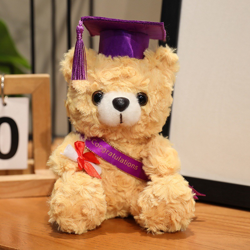 Doctor sombrero oso muñeca doctor oso de peluche de juguete graduación oso muñeca graduación temporada regalo logo