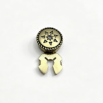 乌龟扣装饰扣 button cover 六芒星水钻面雕边装饰 黄铜电镀