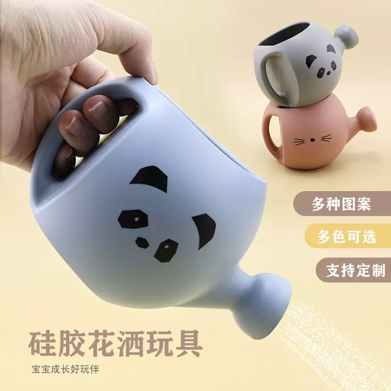 批发多功能硅胶水壶户外海边戏水沙滩玩具亲子互动洗澡洒水壶玩具