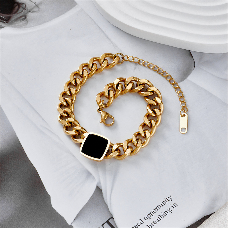 Geometric Pattern Hip-Hop Geometric Stainless Steel No Inlaid Bracelets In Bulk