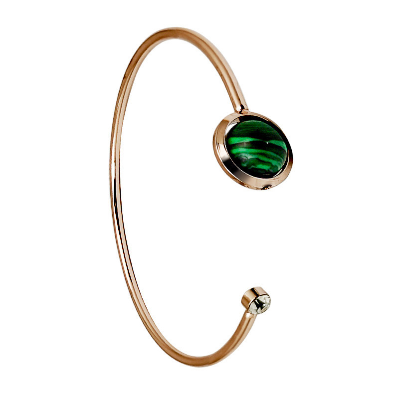 Universal small design one bead bracelet malachite