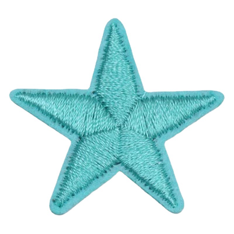 Cross-border manufacturers wholesale small five-pointed star embroidery cloth stickers color star decoration handmade diy embroidery badge stickers