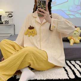 睡衣女春秋季仿棉长袖网红风卡通2023年新款少女士夏天家居服套装