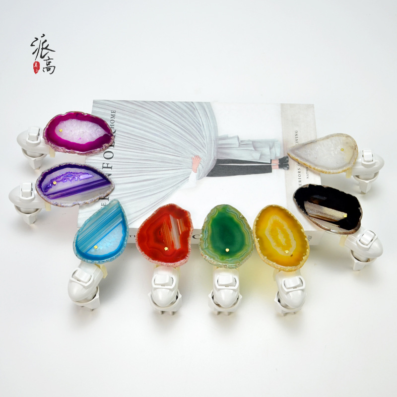 Transfronteriza nueva ágata rebanada de cristal noche Luz Hotel dormitorio noche luz regalo creativo lámpara de gas