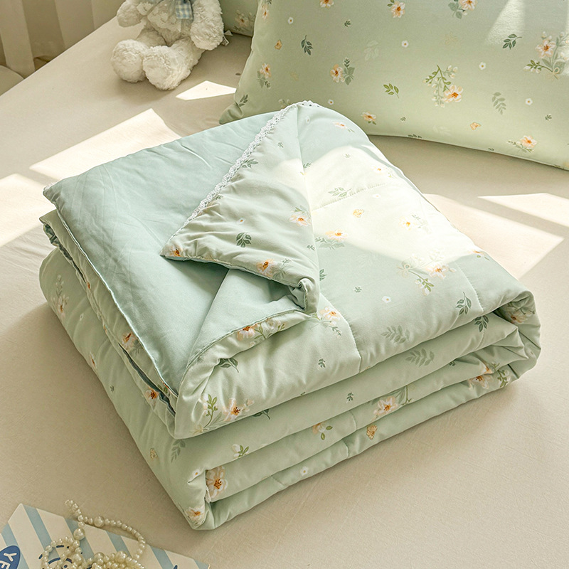 A級夏用ウォッシュドコットンサマーキルト、エアコン用掛け布団、寮用シングル、子供用薄型、洗濯機で洗えるキルト芯、抗菌