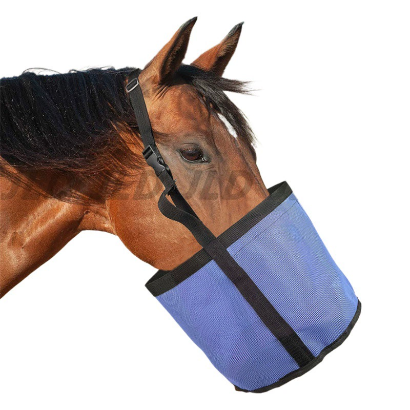 Оптовая трансграничная Amazon с эластичным регулируемым мешком для Кормления лошадей на открытом воздухе мешок для кормления недоуздок мешок для кормления рта