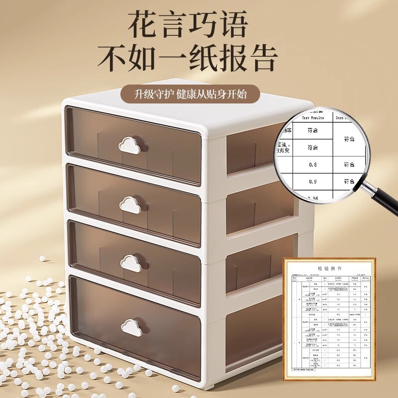 下着収納ボックス、靴下引き出し型収納ボックス、下着コンパートメント、スリーインワンプラスチック整理ボックス|undefined
