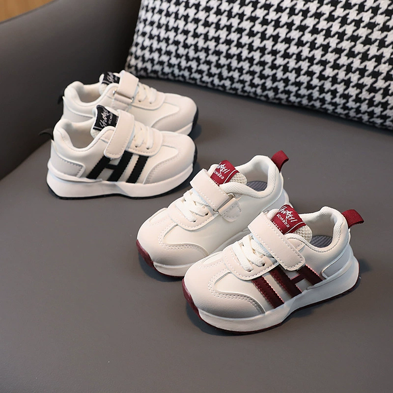 Весной и осенью новые модные детские туфли с аргановой подошвой, кожаные кроссовки для мальчиков, нескользящая Мягкая подошва, обувь для маленьких девочек