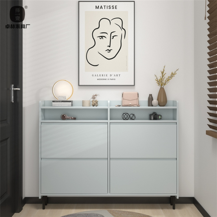 맑은 물 파란색 신발 캐비닛 길이 140 너비 28 높이 110cm 내부 베이킹 바니시