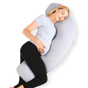 Amazon Cross-border Single Side Pillow J-shaped Pillow for Pregnant Women Pillow Printed Solid Color Pillow for Pregnant Women Side Pillow Backrest