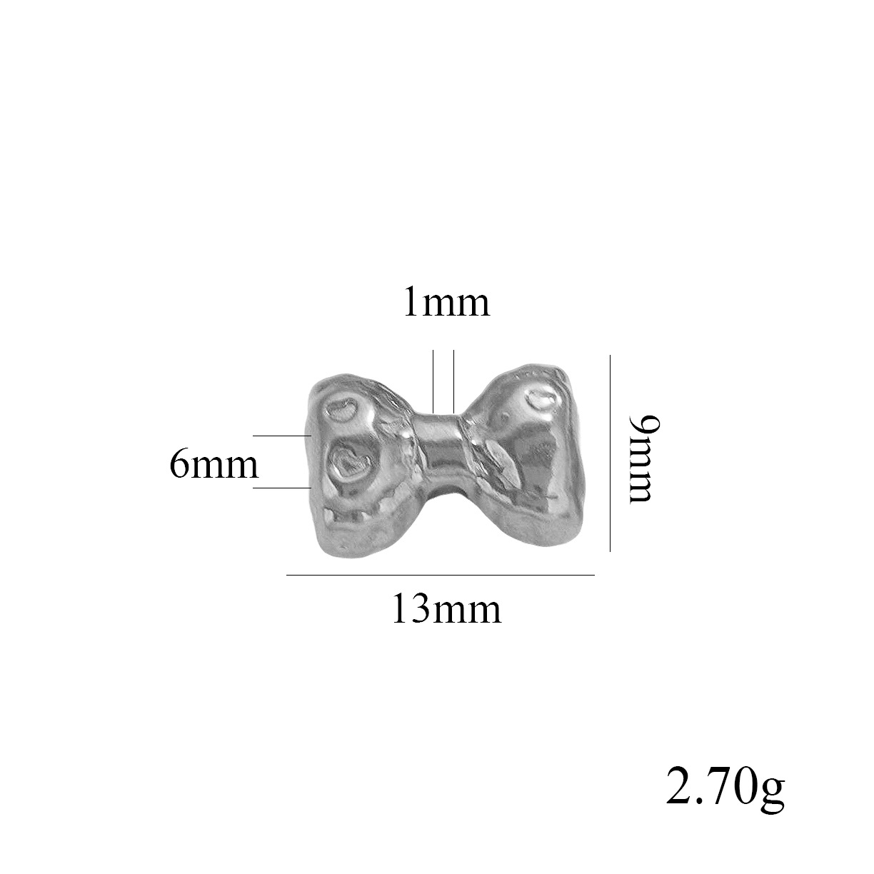 Acero inoxidable transfronterizo agujero recto fundición arco DIY material perlas pendientes para el cabello collar impermeable joyas chapadas en oro