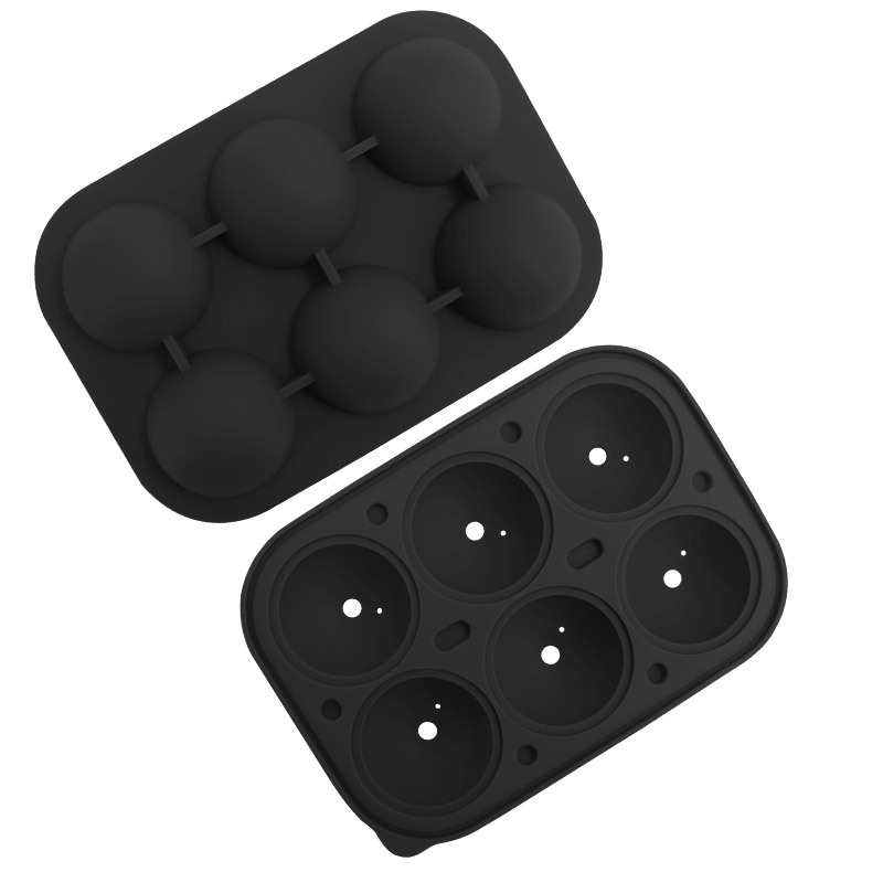 Whisky transfronterizo de dibujos animados rejilla de hielo de silicona molde de hielo con tapa molde de hielo para hockey sobre hielo caja de almacenamiento de hielo para el hogar en stock