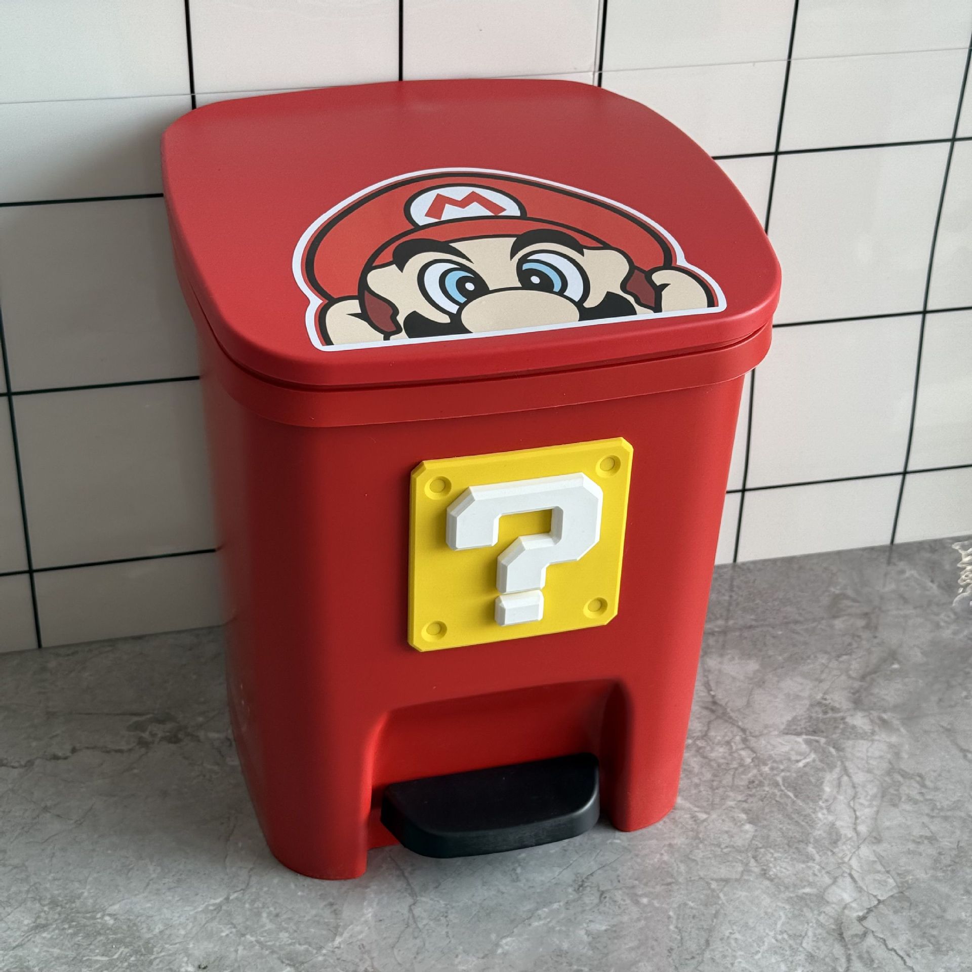 Botella de basura de trigo y trigo pie pie con cubierta encantadora sala de estar familiar dormitorio silencioso baño de gran capacidad cocina