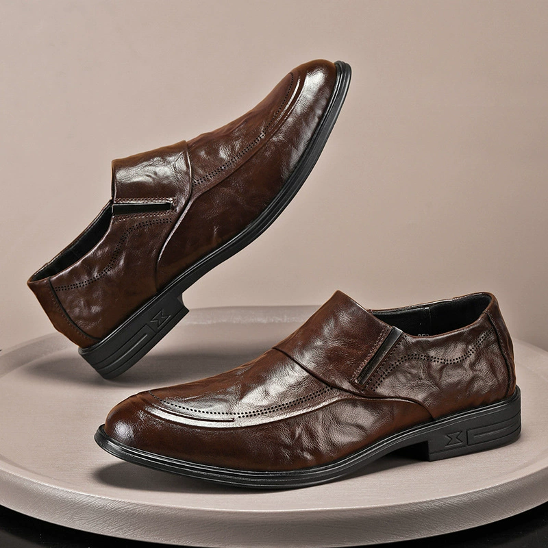 Мужская кожаная обувь 2023 новый бизнес-стиль увеличивает тренд