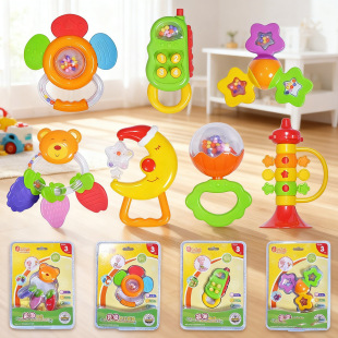 Children's Montessori early education center teaching aids baby cognitive rattle puzzle hand-cranked toys a generation of postage