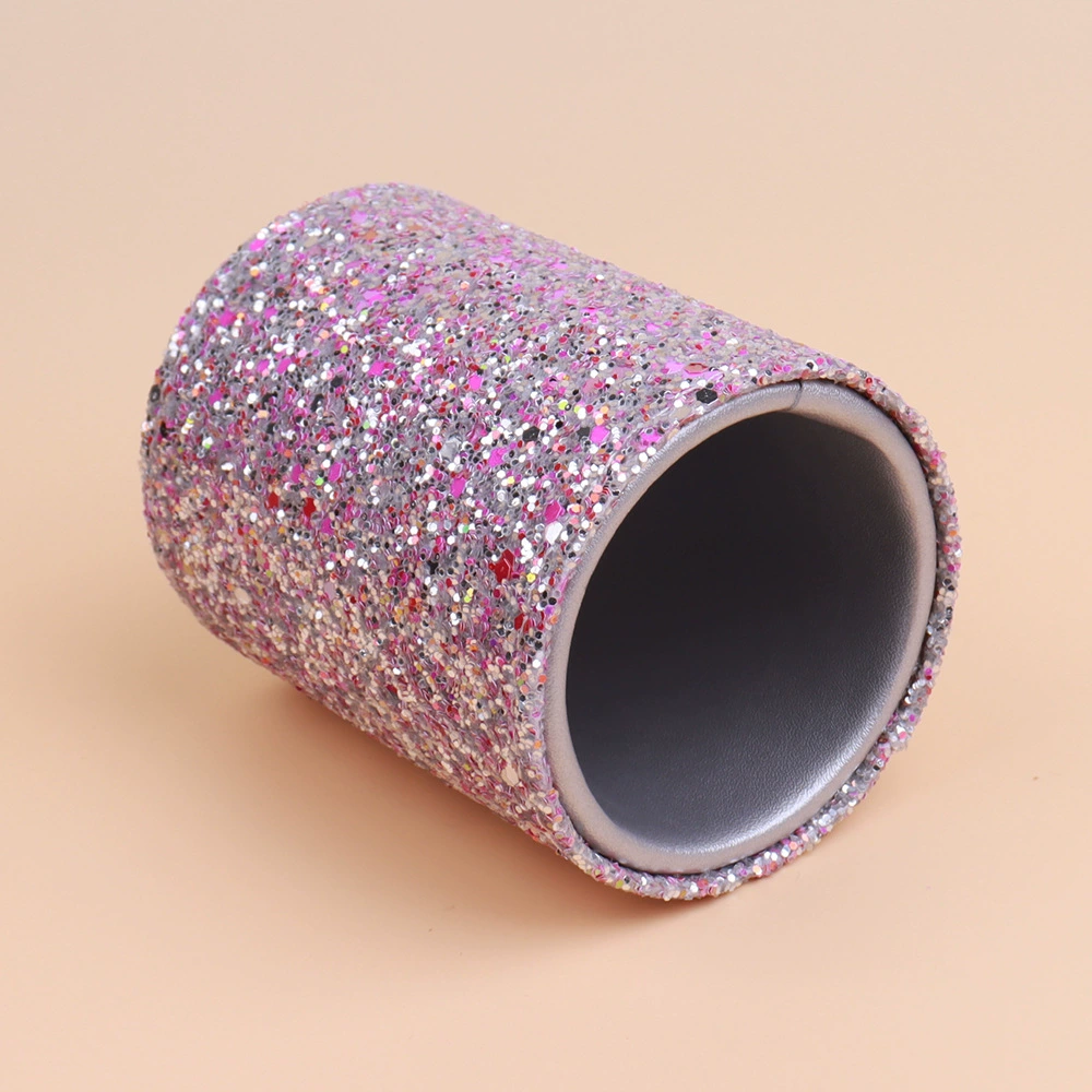 Makeup Brush Storage Cup, Sequin Exterior, Compact Cosmetic Organizer, 80 g