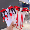 Red children's hairgrip, Hanfu with tassels, hair accessory