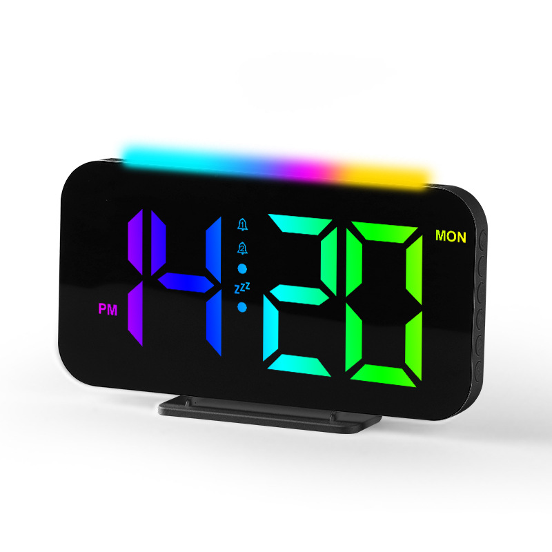 2024 Amazon new magic color clock color changing clock night light alarm clock color clock large volume electronic desk clock