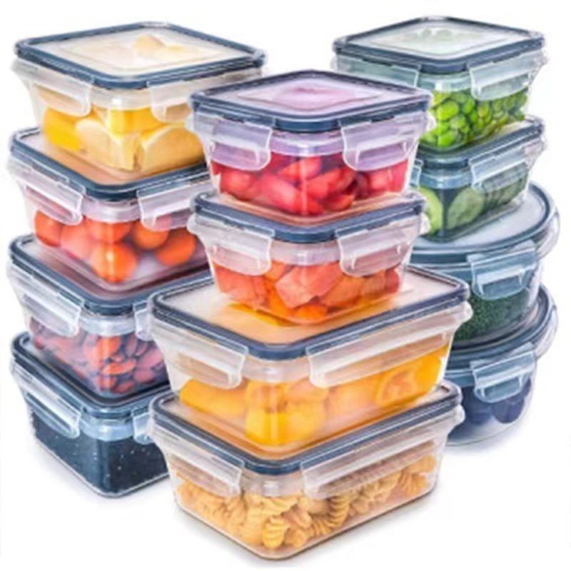 Set di 24 contenitori per alimenti in plastica senza BPA - Organizzatori da cucina in PP adatti a microonde e congelatore (impilabili e lavabili in lavastoviglie, inclusi coperchi)_voghion.com