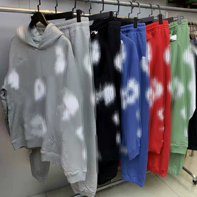 Европейский и американский хип-хоп хлопковый венок костюм капок принт худи брюки спортивные шорты