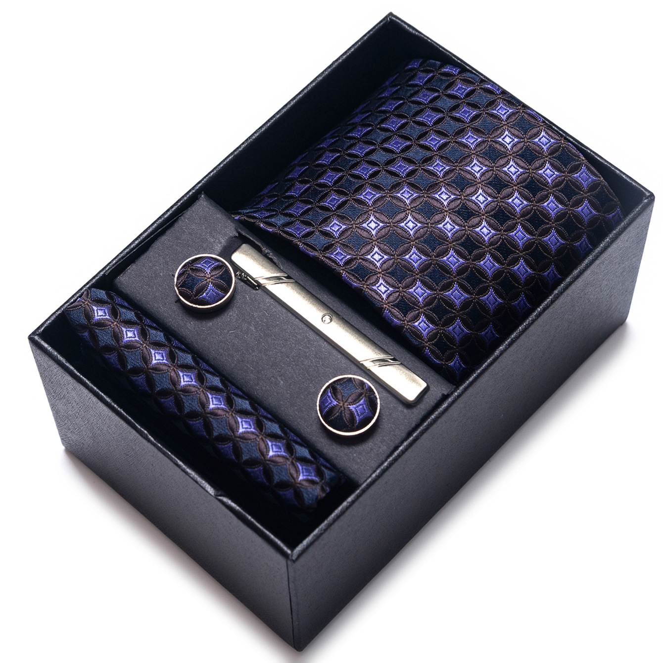 Set de Caja de Regalo con Corbata de Negocios para Hombre de Rayón Jacquard para Boda