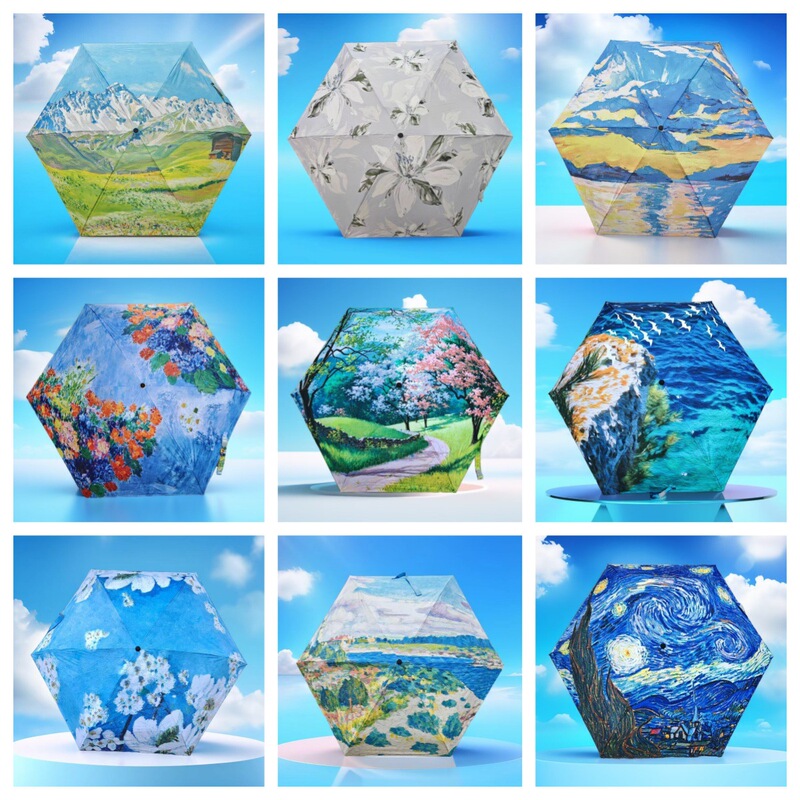 Japanese-Style Commercial Display Goods 50% off Ultra-Light, Ultra-Portable Hand-Painted Illustration Nano Gold Glue Black Glue Sunscreen Sun Umbrella Japanese-Style Commercial Display Goods 50% off Ultra-Light, Ultra-Portable Hand-Painted Illustration Nano Gold Glue Black Glue Sunscreen Sun Umbrella