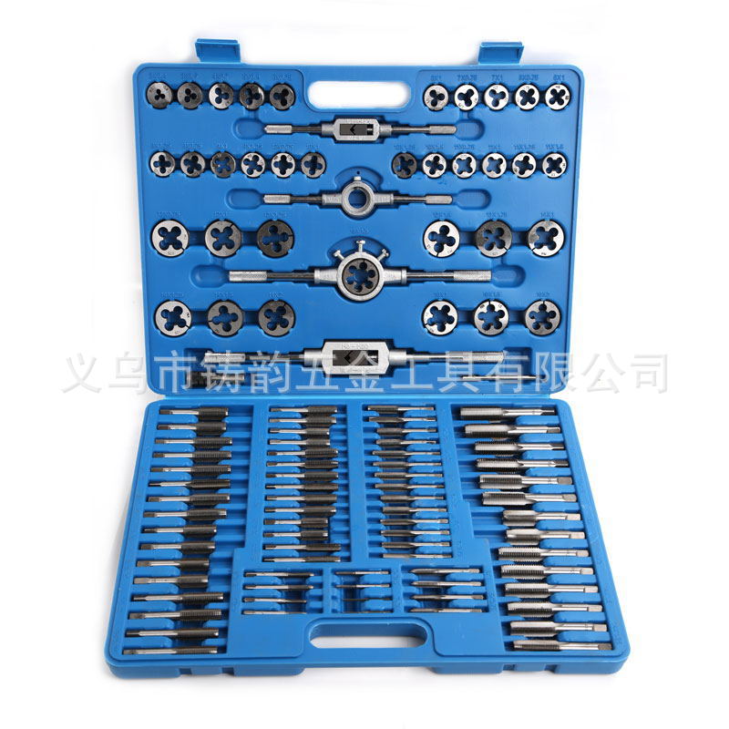 110件套丝锥板牙组套手用丝攻扳手圆板牙绞手架公制英制丝攻套