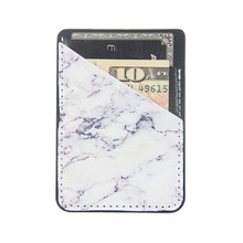 厂销皮革手机贴背卡套双卡位手机套卡片零钱收纳背贴可设计logo