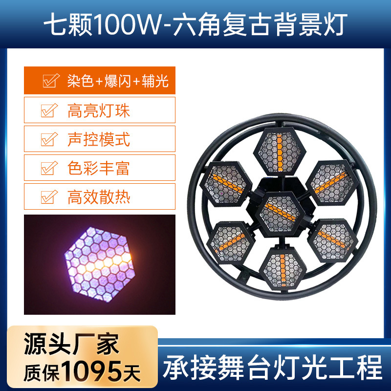 7 라운드 복고풍 배경 조명