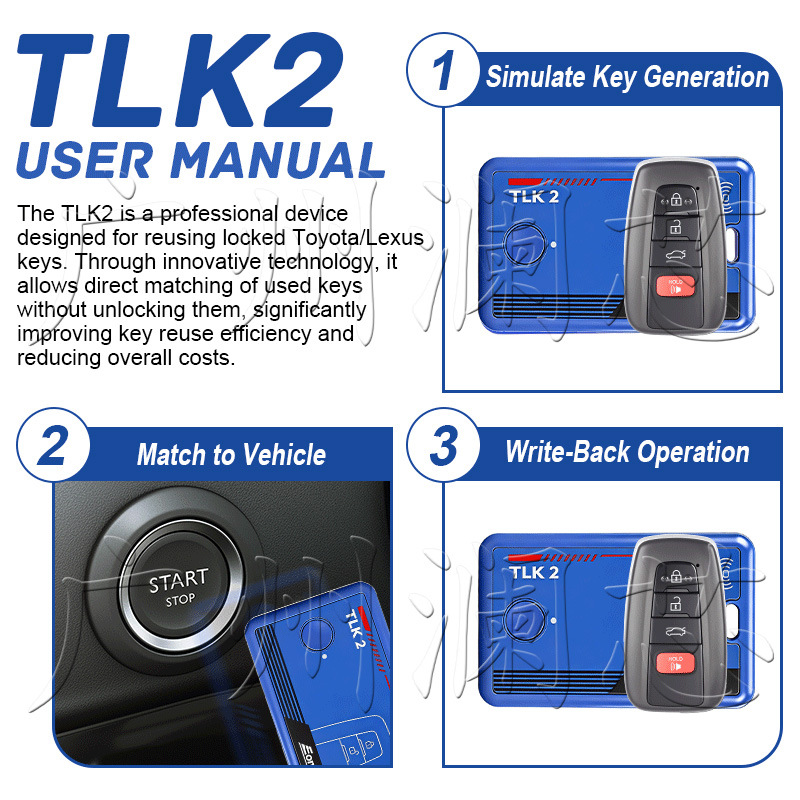 Tlk2 Eoneboss Is Suitable for Toyota Lexus 4A-Aa Ba Key Unlocking and Reusing Devices