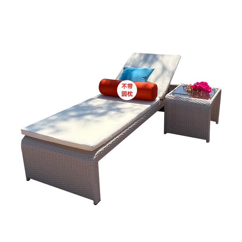 Cama al aire libre sillón a prueba de agua y protección solar piscina de playa villa patio jardín terraza sombrillas silla de caña image 8