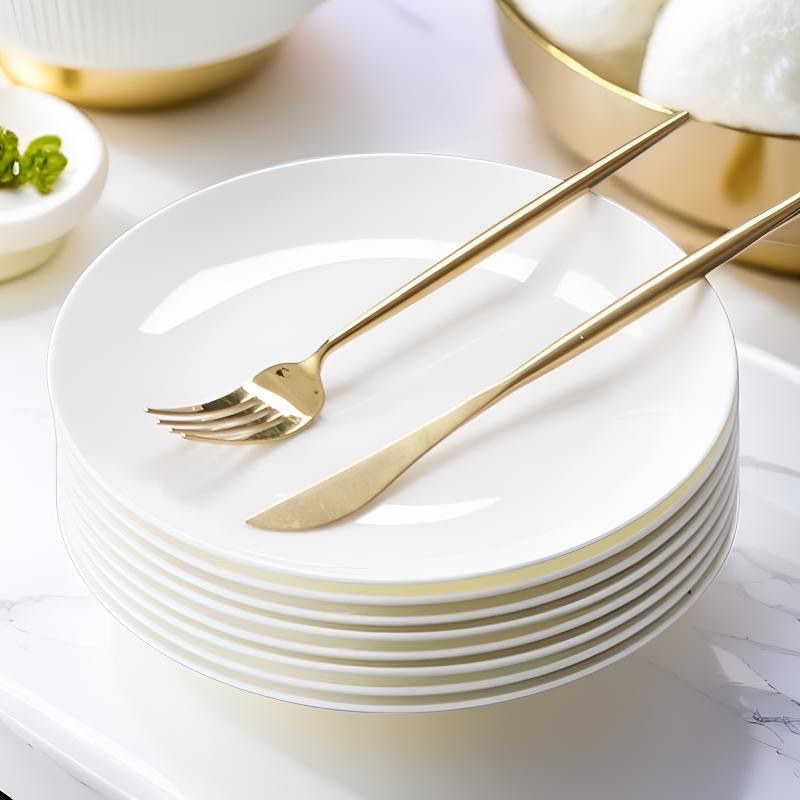 セラミックボーンチャイナプレート、丸皿、家庭用深皿食器、白スーププレート、炒め物皿、白米サプライチェーン|undefined