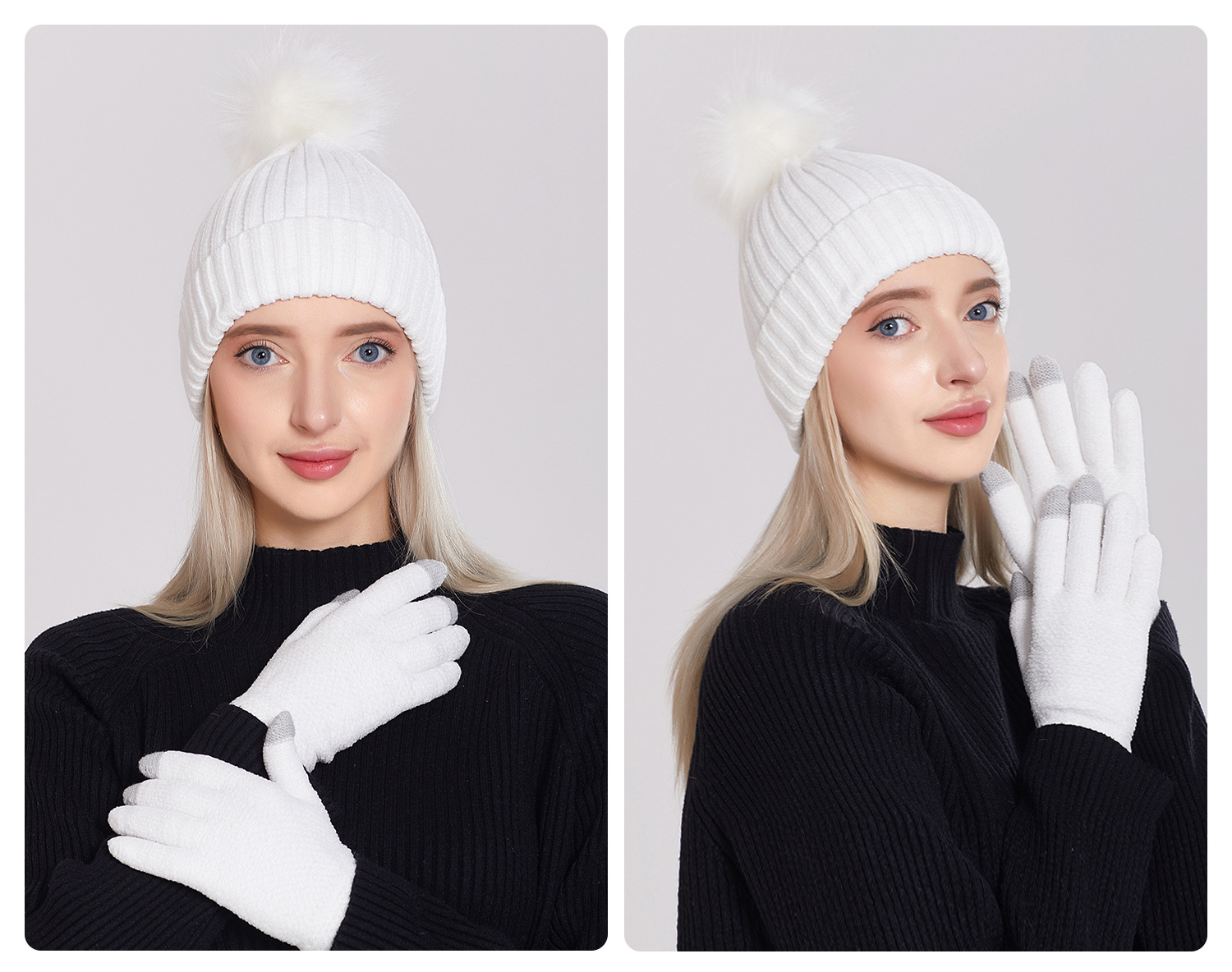 140g Weight Hat, Gloves Classification Wool Cap Hats Type 1 Set Quantity Women's Commute Solid Color Wool Cap