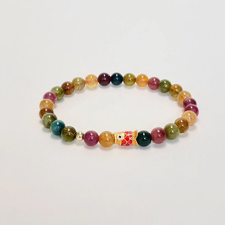Nuevo pulsera de color retrógrado Turmaline para mujeres como un pez para enviar regalos a su novia