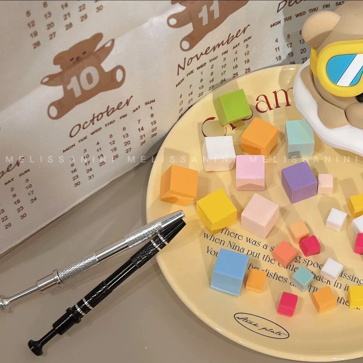 Мини-маленький квадратный клей, губка, захват, специальный инструмент, клей, градиент, размазанные румяна, пудра высокой плотности, пуховка, маникюр