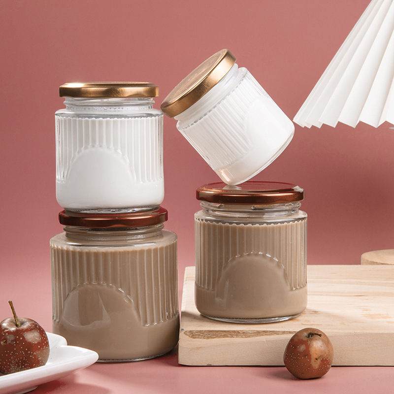 Vertical pattern bird's nest bottle, tinplate lid storage tank, transparent sealed tank, pepper bottle, fresh stew bottle, multi-specification tank