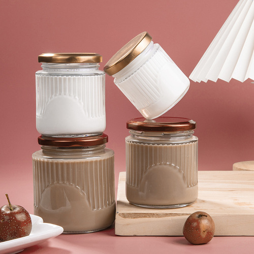 Vertical pattern bird's nest bottle, tinplate lid storage tank, transparent sealed tank, pepper bottle, fresh stew bottle, multi-specification tank