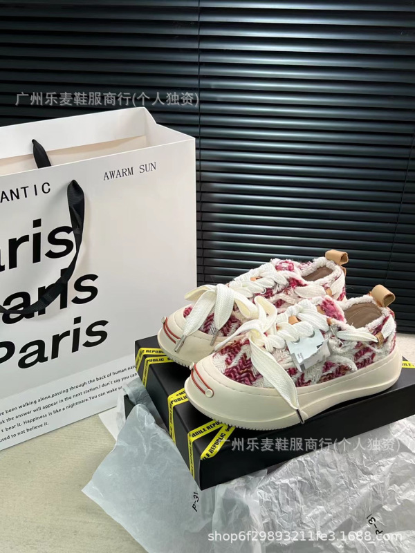 檀健次同款开口笑乞丐风帆布鞋SR~大头丑萌厚底增高7cm情侣休闲鞋|undefined