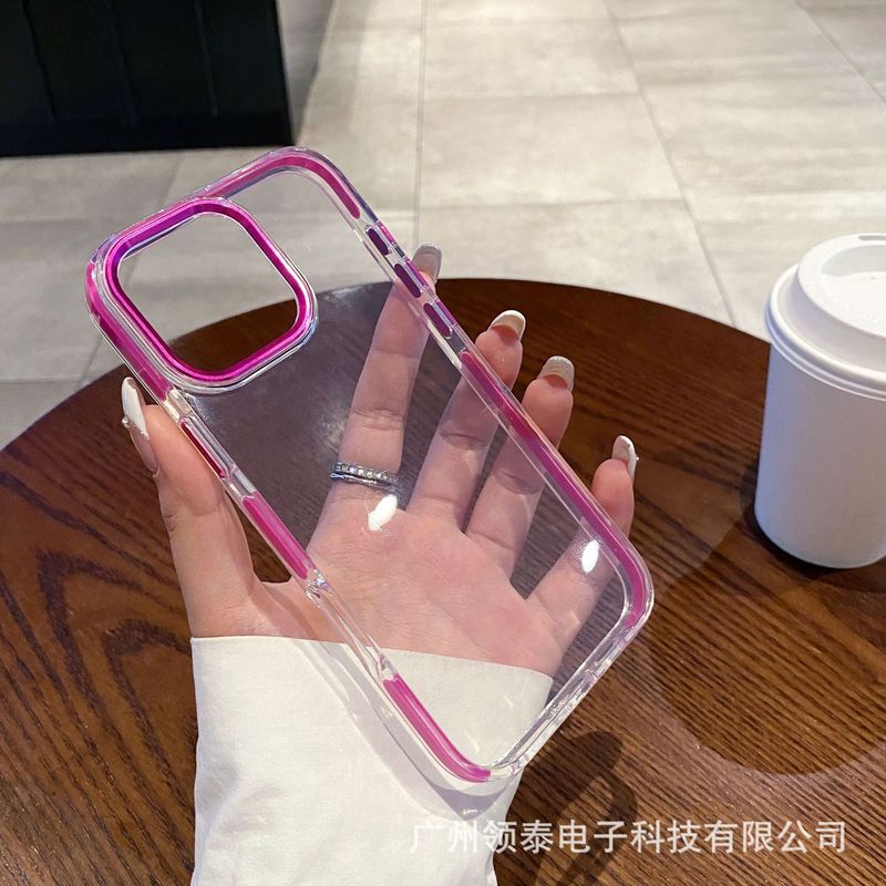 iPhone16Promax 2色 TPU 高透明携帯電話ケース Apple 17 ハードウェア落下防止金属保護カバーに適しています。|undefined