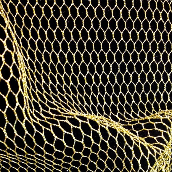 【现货批发】-涤纶大孔金丝六角网纱-六角软网纱-网纱