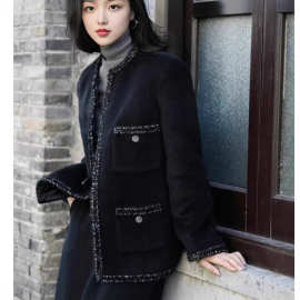 粗花呢短外套女2024年春秋新款法式小众香风复古风高级感气质上衣