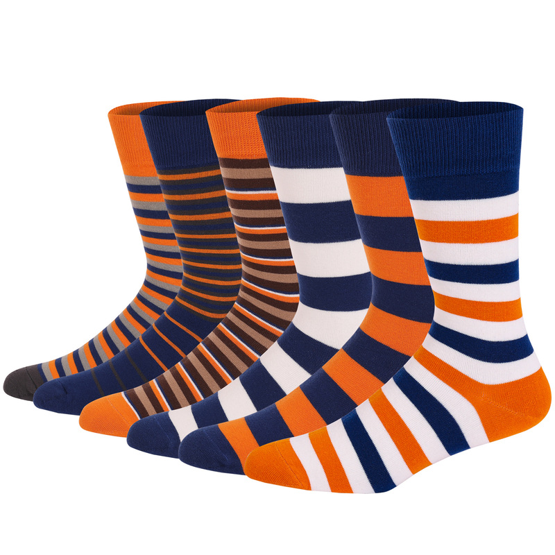 Men's Plus Size Cotton Socks Striped High Waist Personalized Trendy European and American Autumn and Winter Thick Long Tube Men's Socks Cross-border Foreign Trade Source